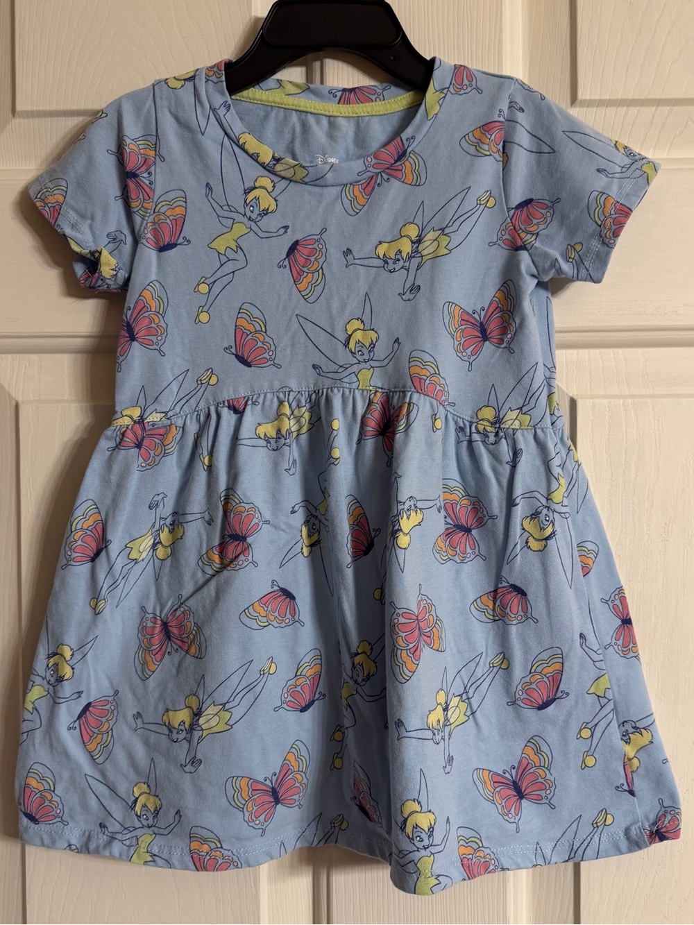 Disney Light Blue Tinker Bell Butterfly Print Dress 3T